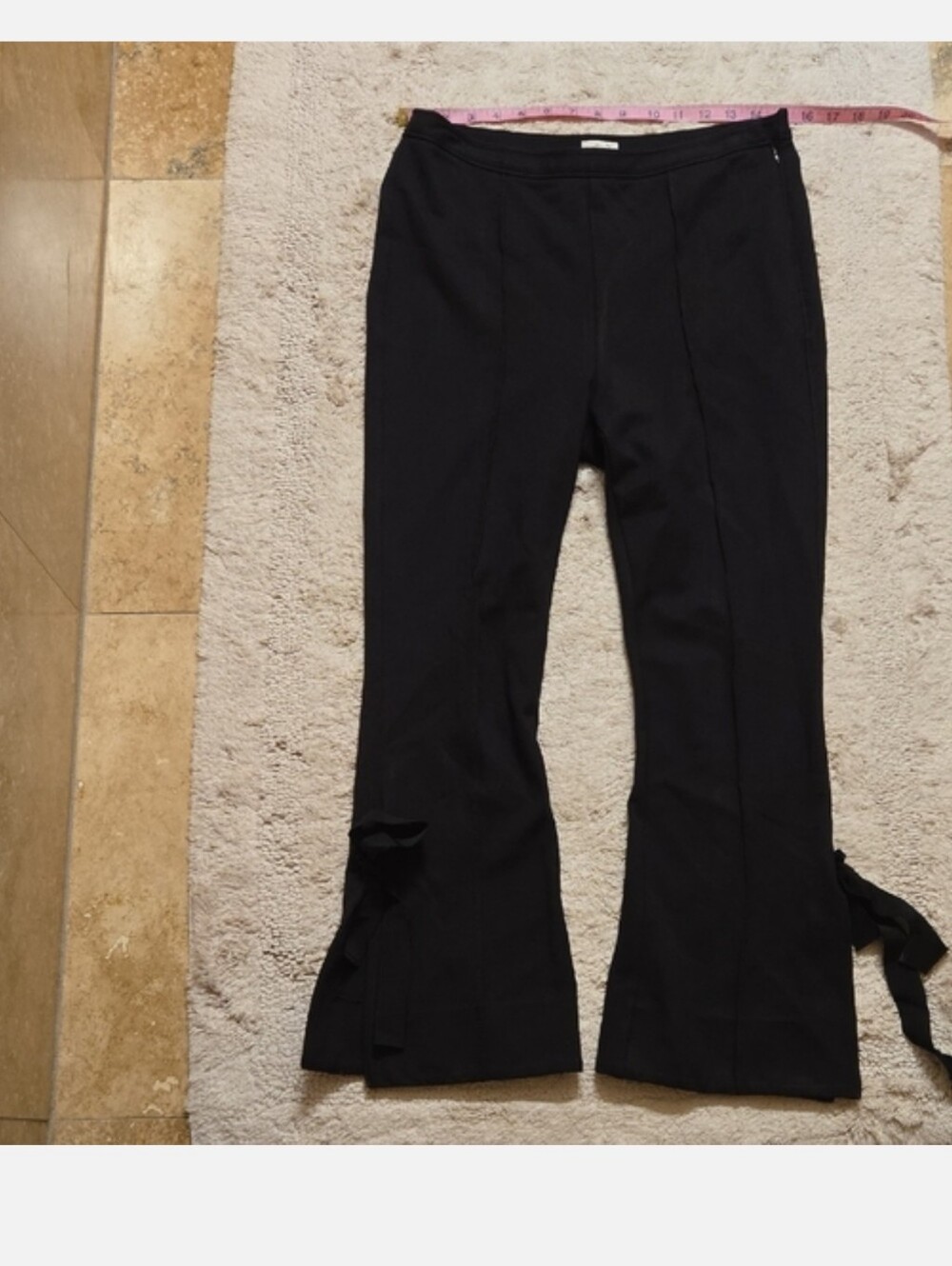 Black Pants with Bow Accents
